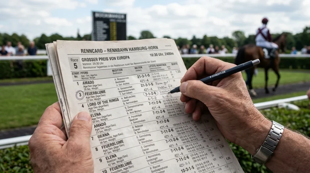 Formanalyse bei Pferderennen - Racecard und Leistungsdaten auswerten