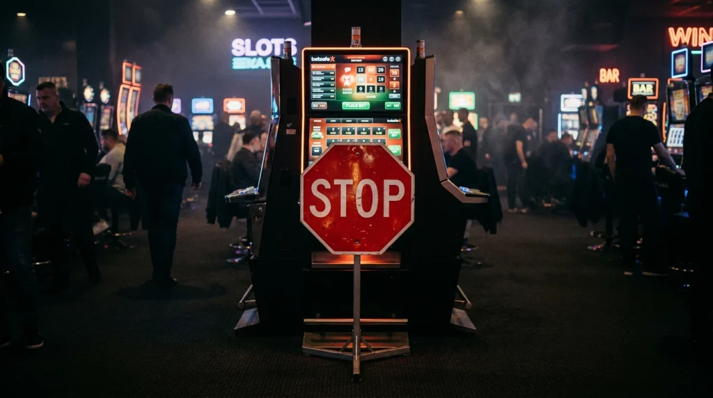 Symbolbild für Spielerschutz mit Sperrschild